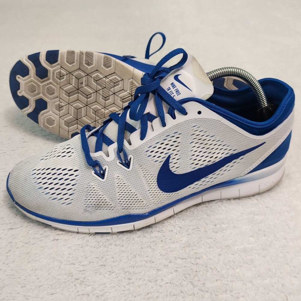 Nike Free TR Fit 5 White & Royal Blue 704674-106 Women's 11.5 Sneakers Shoes